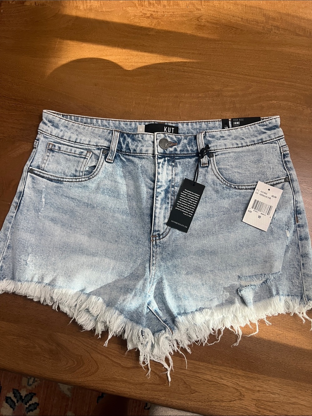 Kut from the Kloth Light Blue Distressed Denim Shorts